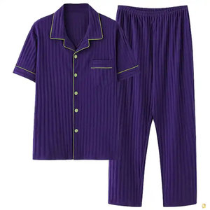 Ensemble de pyjamas de nuit de qualité supérieure pour hommes avec logo personnalisé OEM Ensemble de nuit confortable pour hommes avec logo imprimé OEM - Product Image 3