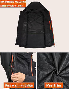 Chaqueta Cortavientos Impermeable con Capucha, Ligera, Informal, Unisex, Transpirable, para Senderismo al Aire Libre en la Montaña - Product Image 3