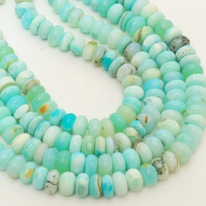 ลูกปัดโอปอลเปรูสีน้ำเงินสวยงาม รูปทรงรอนเดลล์ เรียบเนียน ขนาด 15 นิ้ว 5-8 มม. ลูกปัดอัญมณีโอปอลเปรูสีไล่ระดับ เรียบเนียน สำหรับทำเครื่องประดับ - Product Image 3