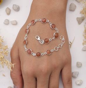 925 Solide Meilleure Qualité Naturel Designer Cadeau De Mariage Bracelet 925 En Argent Sterling À La Main Pierres Précieuses Tourmaline Spinner Bracelet - Product Image 3