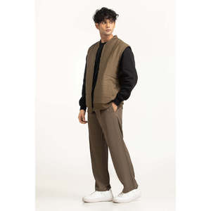 Chaleco de Punto Transpirable para Hombre, Estilo Casual Vintage con Logotipo Decorativo, para Otoño, Hecho de Tela de Poliéster, Lana y Algodón - Product Image 5