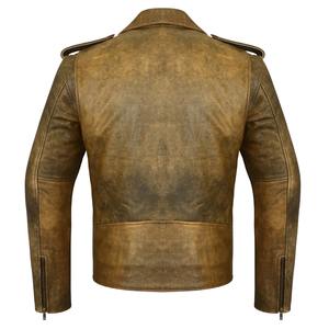 Custom <b>Men's</b> <b>Biker</b> Leather <b>Jacket</b> Natural Rustic Marks Cowhide Motorcycle Classic Style Leather <b>Jacket</b> 2024 Stand Collar - Product Image 6