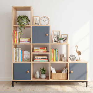 Étagère en bois de caoutchouc et en fer pour la décoration du salon KS68161 - Product Image 2