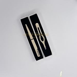 Pince à épiler en acier inoxydable de haute qualité, couleur nude foncé, pointe fine, logo personnalisé, outils de beauté durables, légers et de précision - Product Image 3