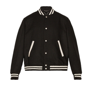Veste de sport bleu clair pour homme avec manches blanches, style preppy, col rabattu, fermeture boutonnée, coupe classique, vêtement de printemps - Product Image 6