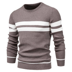 Pull décontracté à rayures zippé pour homme, vente en gros, dernier design automne-hiver 2025, épais, chaud, tendance, tricot de haute qualité - Product Image 4