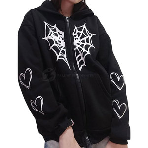 Sweat à capuche pour femme de haute qualité avec logo personnalisé imprimé, taille plus, 100% coton molletonné avec strass et col doublé, vente en gros - Product Image 4