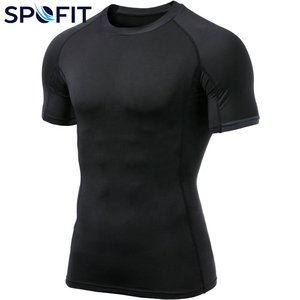 Conjuntos Deportivos de Compresión para Hombre, Camiseta Deportiva con Logotipo Personalizado, Mangas Cortas Ajustadas, Ropa Elástica para MMA - Product Image 4