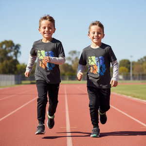 เสื้อยืดแขนยาวถักนิตติ้งสำหรับเล่นกีฬาหลากหลายประเภท ลายกราฟิกดีไซน์ |   ชุดลำลองน้ำหนักเบาแบบอัดสำหรับเด็กวัยหัดเดินและเด็ก - Product Image 1
