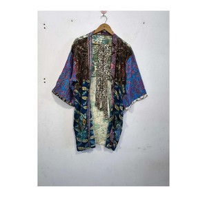 Comfortable <b>Hippie</b> Summer Wrap And Patchwork <b>Jacket</b> Boho Floral Printed Kimono Robe, <b>Hippie</b> Polyester Silk Kimono <b>Jacket</b> - Product Image 1