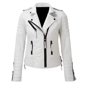 Veste en cuir véritable pour femmes d'appel classique qui se marie parfaitement avec chaque tenue tout en vous gardant au chaud et axé sur la tendance - Product Image 1