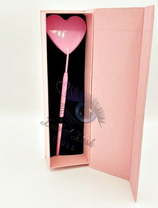 Espejo de acero inoxidable con forma de labios rosa claro personalizado, almacenamiento en caja para comprobar pestañas postizas, herramientas de extensión de pestañas - Product Image 5