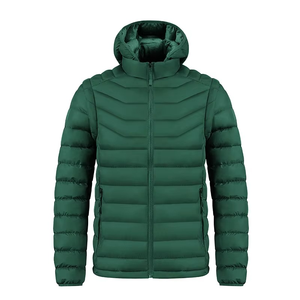 Vente en gros Veste bouffante personnalisée à manches détachables pour hommes, doublure polaire, tenue d'hiver décontractée avec fermeture à glissière - Product Image 6