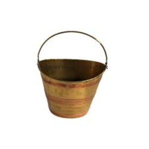 Decorative metal charcoal <b>bucket</b> with a rustic farmhouse appeal ideal for adding a vintage touch to outdoor <b>fire</b> pits - Product Image 1
