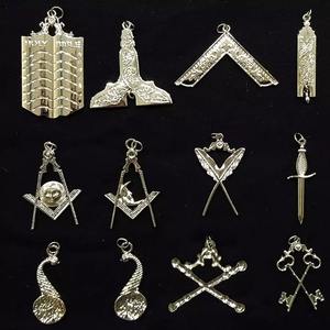 Masonic Blue Lodge Collar Jewel Set Chapado en oro Metal Religioso Regalia Proveedor directo de joyas masónicas - Product Image 6