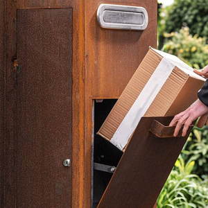 Boîte aux lettres moderne en métal pour jardin extérieur, design moderne, acier corten, décoration de parc, boîte de livraison de colis - Product Image 3