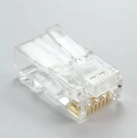 Konektor Ethernet RJ45 Berlapis Emas 30 yang Andal dan Tahan Lama, Kontak Perunggu Fosfor, Solusi Jaringan Cat6, Solid/Stranded PC