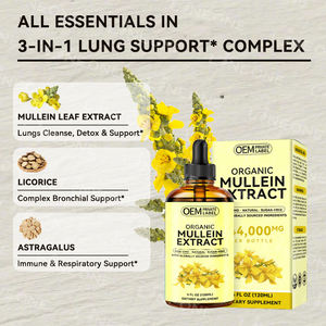 Akciğerler Mullein yaprağı ekstresi takviyesi için özel etiket Mullein damlaları-akciğer ve bronşiyal temiz solunum sağlığı desteği - Product Image 4