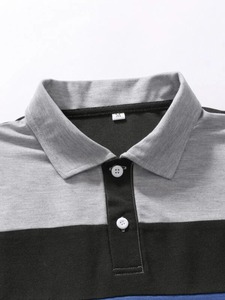 Polo de golf décontracté pour hommes, t-shirts à la mode en tricot avec fermeture éclair, manches courtes, motif solide, 100% coton, anti-rides, en vente - Product Image 4