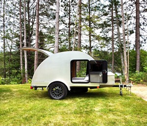 Premium Lightweight Teardrop Trailer with Modern Interior, Compact Camping Caravan for Outdoor Travel and Family Adventures - Product Image 1