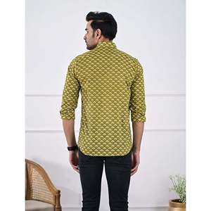 Chemise décontractée pour homme en coton imprimé à manches longues, respirante, en popeline ou tissu Oxford, motif floral ou à pois, offre ODM - Product Image 5