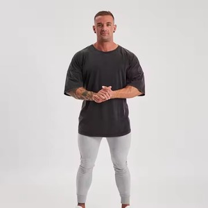 Camiseta Lisa Bordada de Alta Calidad, Camiseta de Algodón Grueso 100% Personalizada para Hombre, Talla Grande, Estampada - Product Image 3