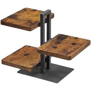 Support à gâteau en bois de manguier et métal au design moderne personnalisé, résistant au four, tour à cupcakes en bois, plateau de service à fromage, concept maison - Product Image 1