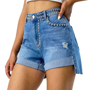 Nouveau Style Custom Made Femmes Strass Shorts Couleur Unie Made In Pakistan Femmes Strass Shorts - Product Image 6