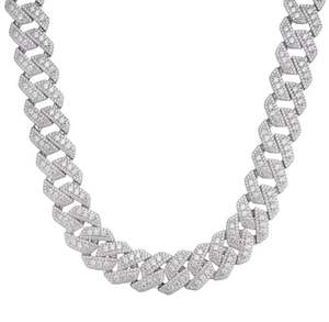 Cadena Cubana de 22 mm de Ancho con Incrustaciones de Diamantes, Joyería Hip Hop de Lujo para Hombre - Product Image 2