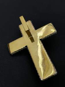 Customized Jesus on the <b>Cross</b> Baguette Cut <b>Pendant</b> Gold Plated Religious Jewelry with Moissanite Stone Cute Style - Product Image 5