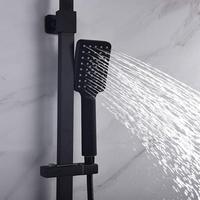 En Gros Usine Mitigeur de Douche et Baignoire Noir Mat Colonne de Douche Carrée Pluie Noire Ensemble de Douche et Baignoire