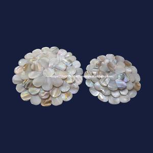 Espejos con incrustaciones de nácar gris pulido hechos a mano, piedra de ágata de Perla Azul Natural, regalos de cumpleaños para bebés - Product Image 4