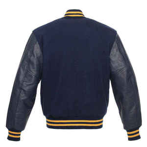 Veste de baseball en cuir véritable à bas prix, manches longues respirantes en laine, style varsity, pour l'hiver - Product Image 3