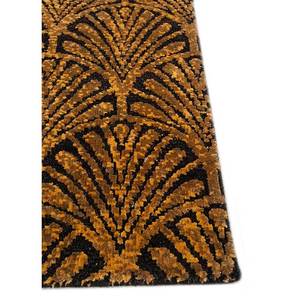 Alfombras Anudadas a Mano de Lana y Seda de Bambú con Patrón Geométrico Azalea para Decoración de Sala de Estar, Disponibles en Gris Negro-LRB(1686) - Product Image 4