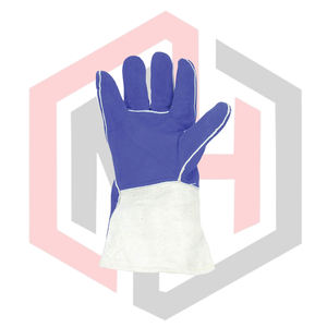 Guantes de Soldadura, Guantes Largos con Costuras de Kevlar, Azules, Personalizados, de Cuero, Antideslizantes, Resistentes a Desgarros, Transpirables, de Seguridad - Product Image 2
