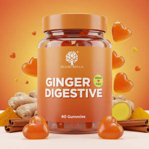 Gomitas de Jengibre RedMoringa de Italia, 60 Unidades, Marca Privada OEM, Suplemento Dietético para la Salud Digestiva, Producto para el Cuidado Corporal Anti-Náuseas - Product Image 1