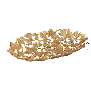 Pays rond plats et assiettes en aluminium métal forme ronde plaqué or bol feuille Design fantaisie moderne maison bol décoratif - Product Image 1