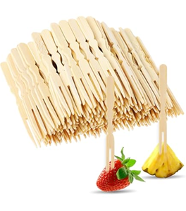 Mini-String Cute Bamboo Fruit Tenedor Raqueta Stick Desechable Baya recubierta de azúcar para niños Sostenible para bodas al por mayor - Product Image 5