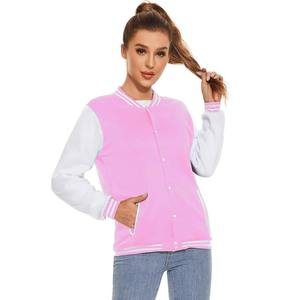 Veste universitaire à manches longues pour femmes, personnalisée de haute qualité, polaire Letterman avec remplissage en coton, toile imprimée, prix bon marché - Product Image 1