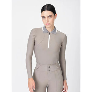 Camiseta de equitación atlética ligera, transpirable, de tejido elástico que absorbe la humedad, para mujer, para verano. - Product Image 4