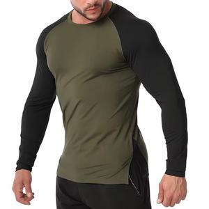 Conception personnalisée Vente en gros Chemises athlétiques extensibles à séchage rapide respirantes Chemises de sport à manches longues Slim Fit Gym T-shirts pour hommes - Product Image 3