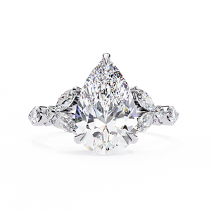 Anillo de diamante cultivado en laboratorio con corte de pera IGI certificado D E Color 14K oro sólido rosa amarillo oro blanco venta al por mayor proveedor a granel OEM personalizado - Product Image 4