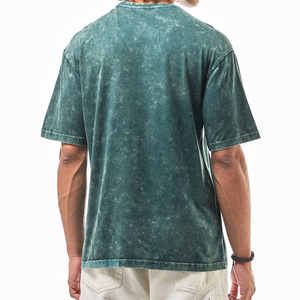 Men's <b>Tie</b>-Dye Short Sleeve Acid Wash T-Shirt 100% Cotton Regular Fit O-Neck Casual Solid Color Jersey <b>Knitted</b> Top - Product Image 3