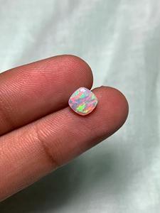 Opale naturelle éthiopienne Ahid Arts, taille coussin, cabochon 8 mm, pierre libre, avec expertise tierce pour la fabrication de bijoux - Product Image 5