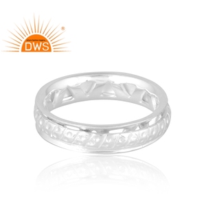 Nuevo diseño de tendencia Anillo de banda de plata esterlina Diseño personalizado Joyería para mujer Regalo para ella. - Product Image 3