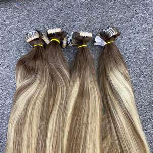 2024 couleur chaude ruban adhésif droit Remy pour Genius trame perruque cuticule alignée non traitée 100% Extensions de cheveux vierges crus vietnamiens - Product Image 1