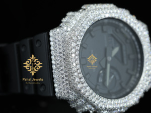 นาฬิกาโมอิสซาไนต์แบบดิจิตอล ตัวเรือน GRA แบบกำหนดเอง ฝังเพชรเต็มเรือน เงินแท้ 925 สไตล์ฮิปฮอป ผ่านการทดสอบเพชร - Product Image 3