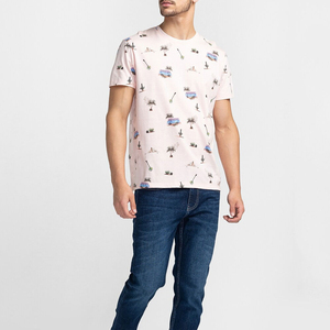 T-shirt à manches courtes col rond en coton 100% personnalisé pour homme avec logo personnalisé et impression numérique - Product Image 5