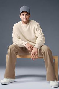 กางเกงวอร์มผ้าแคนวาสสีพื้นคุณภาพสูงสำหรับผู้ชาย ระบายอากาศได้ดี เป็นมิตรกับสิ่งแวดล้อม เอวยางยืด ทรงหลวม เหมาะสำหรับออกกำลังกายและฟิตเนส - Product Image 4