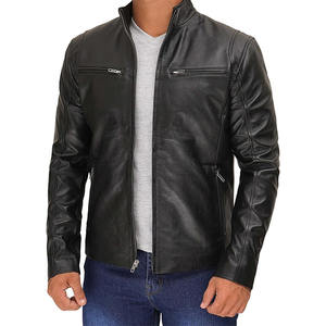 Veste mince en faux cuir personnalisable OEM pour femmes à col montant en cuir PU pour la saison d'hiver pour hommes - Product Image 4
